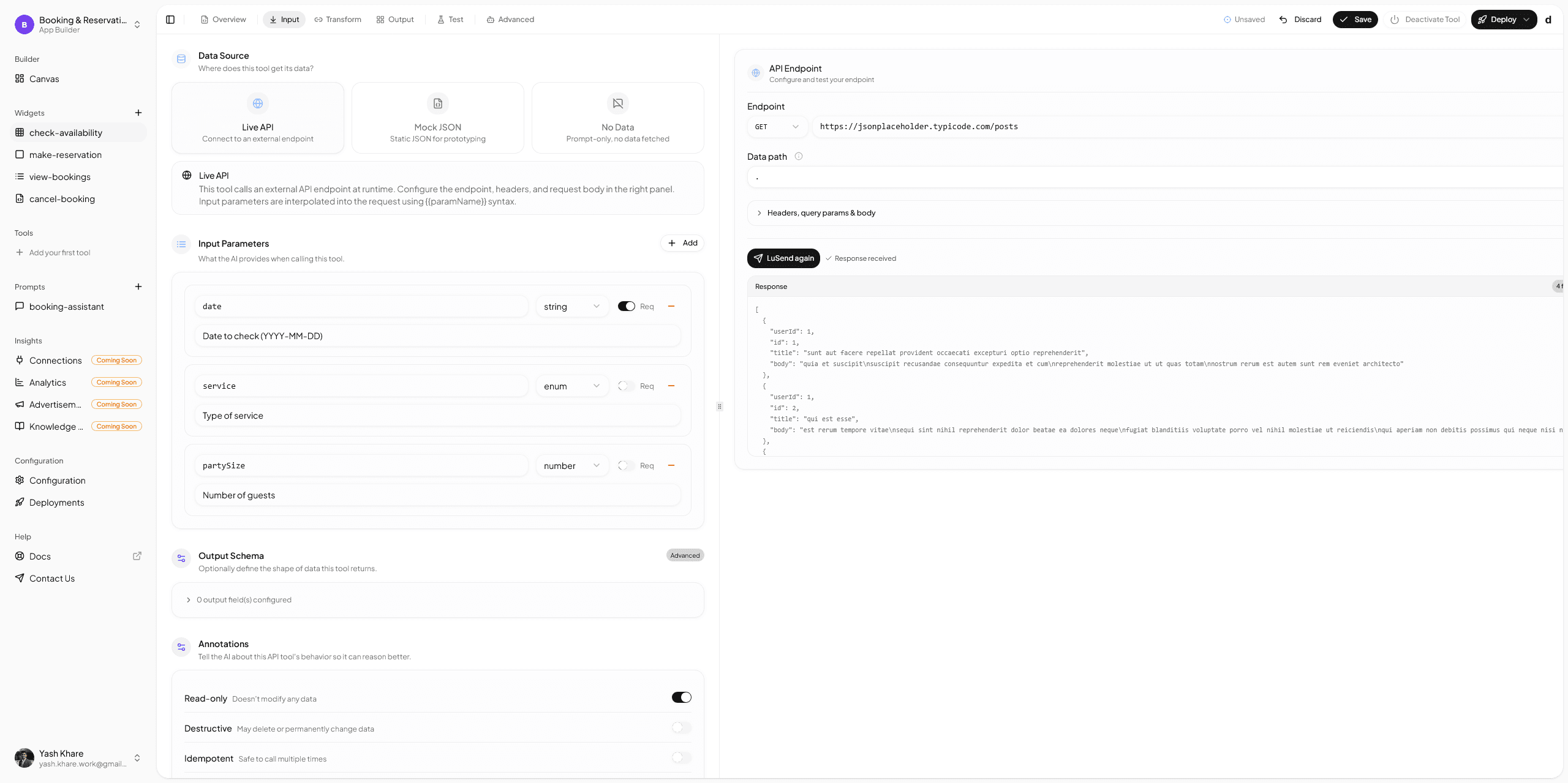 Tool configuration dashboard
